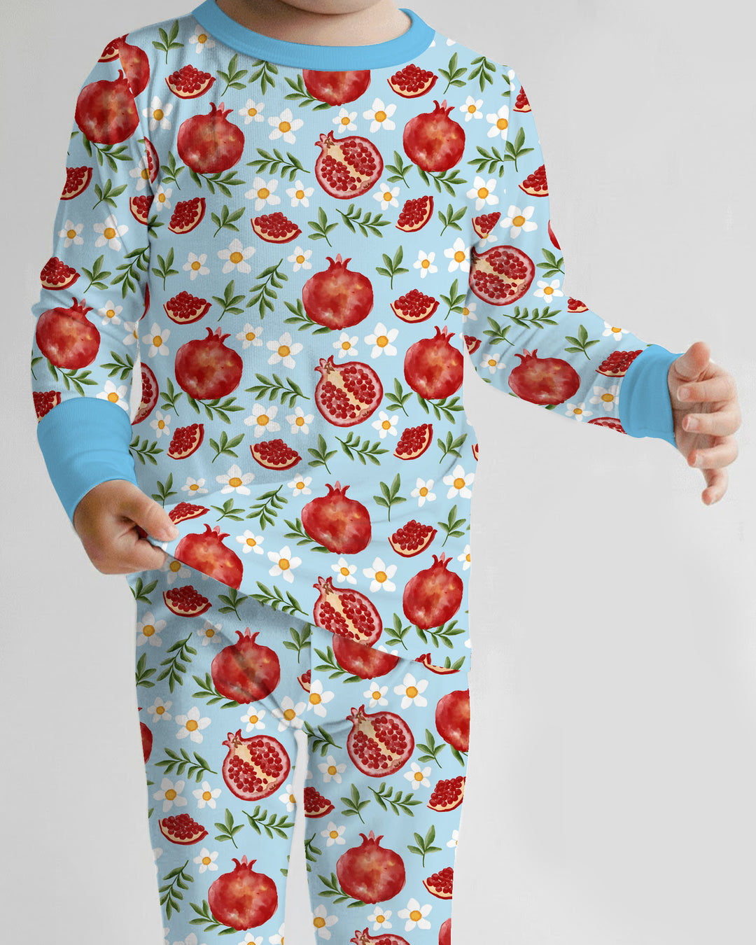 Pomegranate Garden Joy Family Matching Bamboo Two Piece Long Sleeve Pajama Set