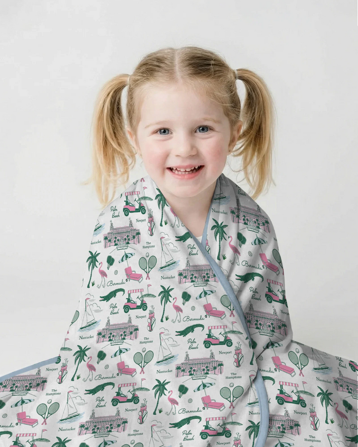 Preppy Palm Getaway Bamboo Blanket