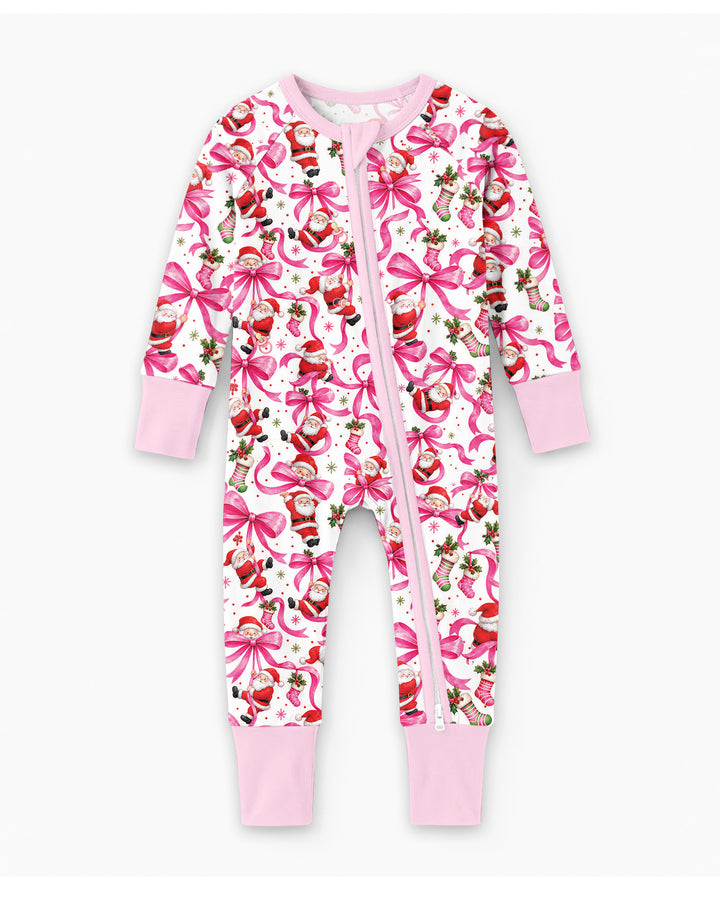 Pink Christmas Santa Bows Bamboo Convertible Zippy