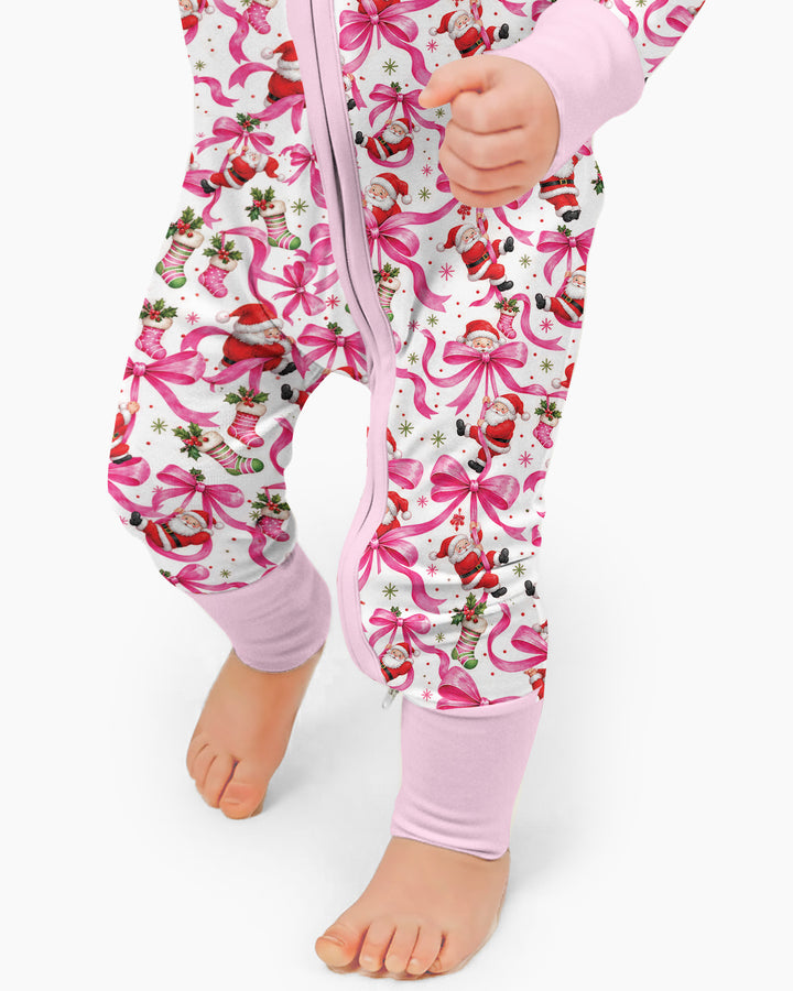 Pink Christmas Santa Bows Bamboo Convertible Zippy