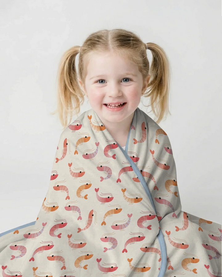 Sweet Shrimp Parade Bamboo Blanket