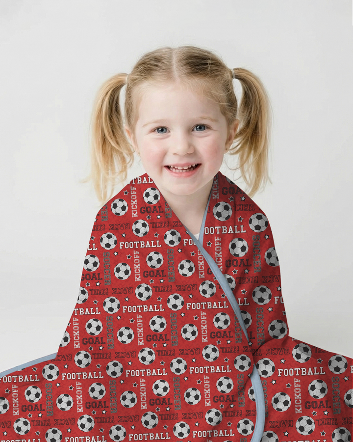 Red Soccer Ball Bamboo Blanket