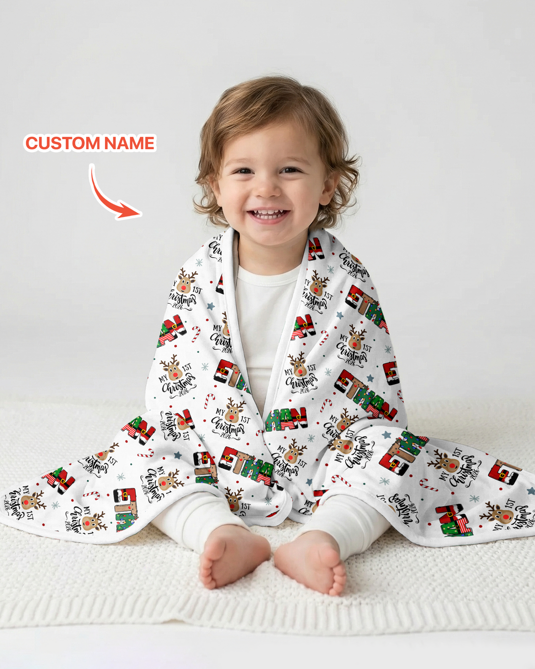 Custom Name "My First Christmas 2026" - Bamboo Blanket (G)