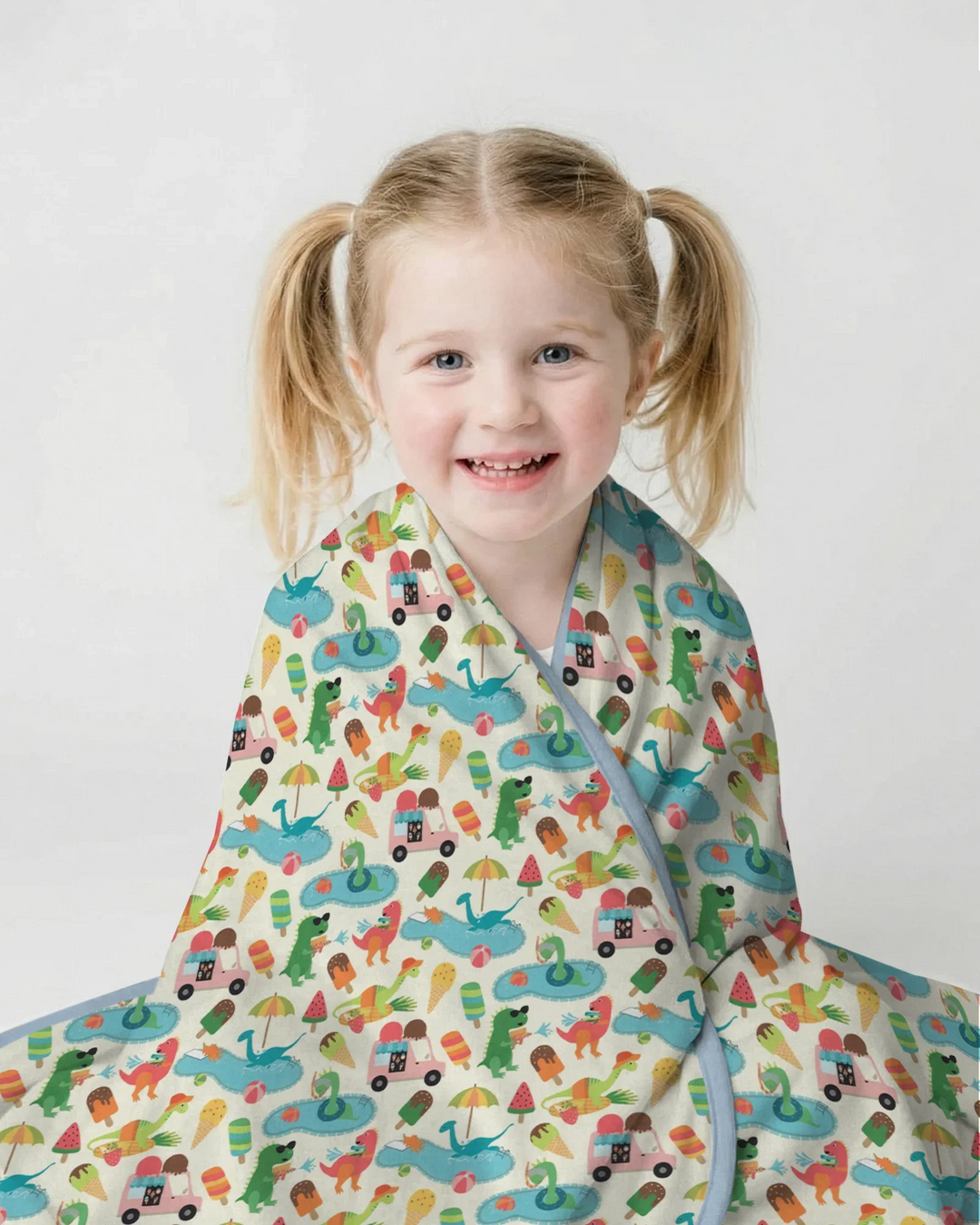 Dino Summer Splash Bamboo Blanket