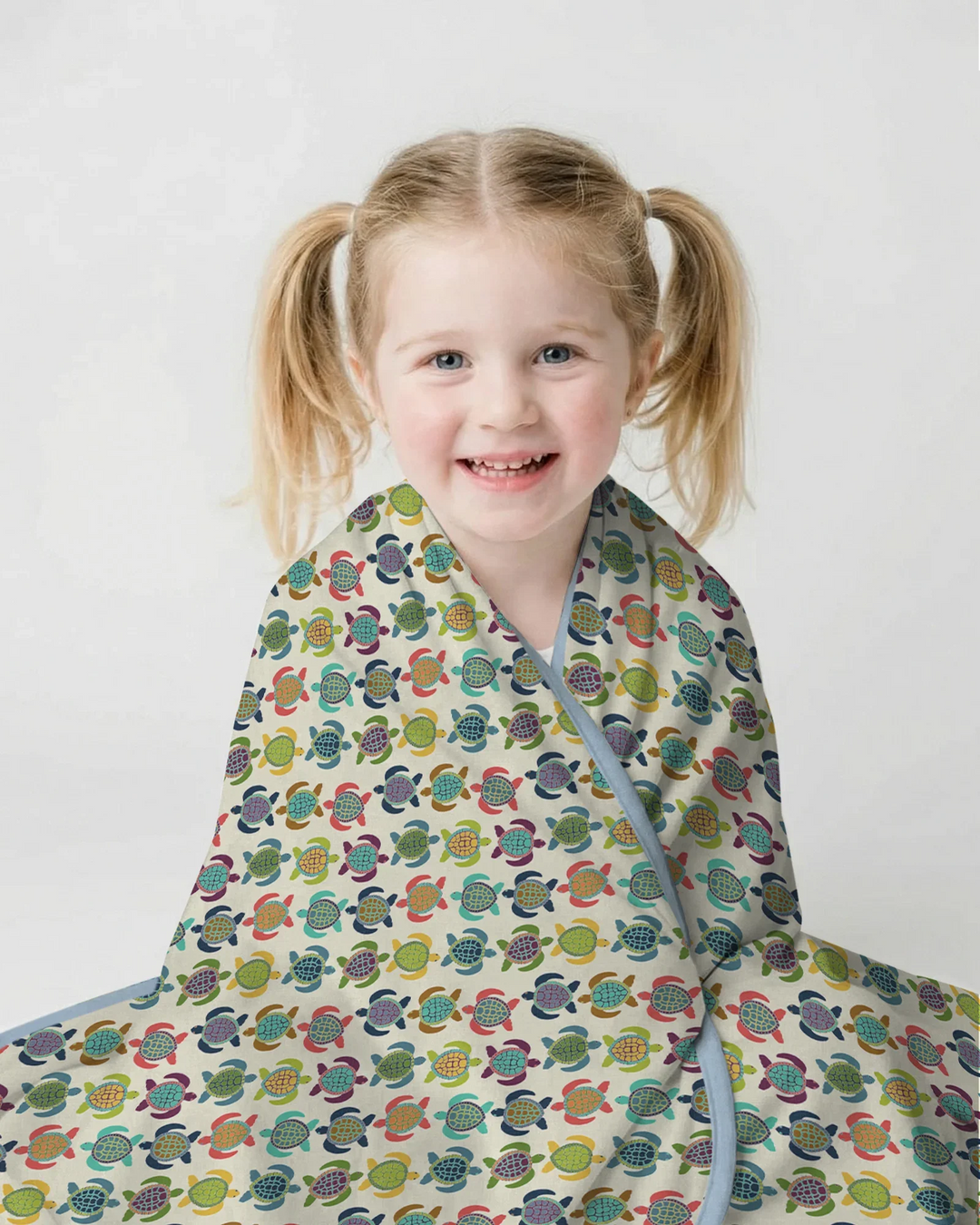 Happy Turtle Parade  Bamboo Blanket