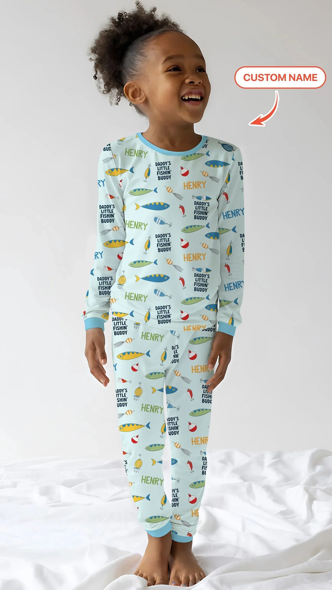 Fishing Squad Family Matching Bamboo Two Piece Long Sleeve Pajama Set