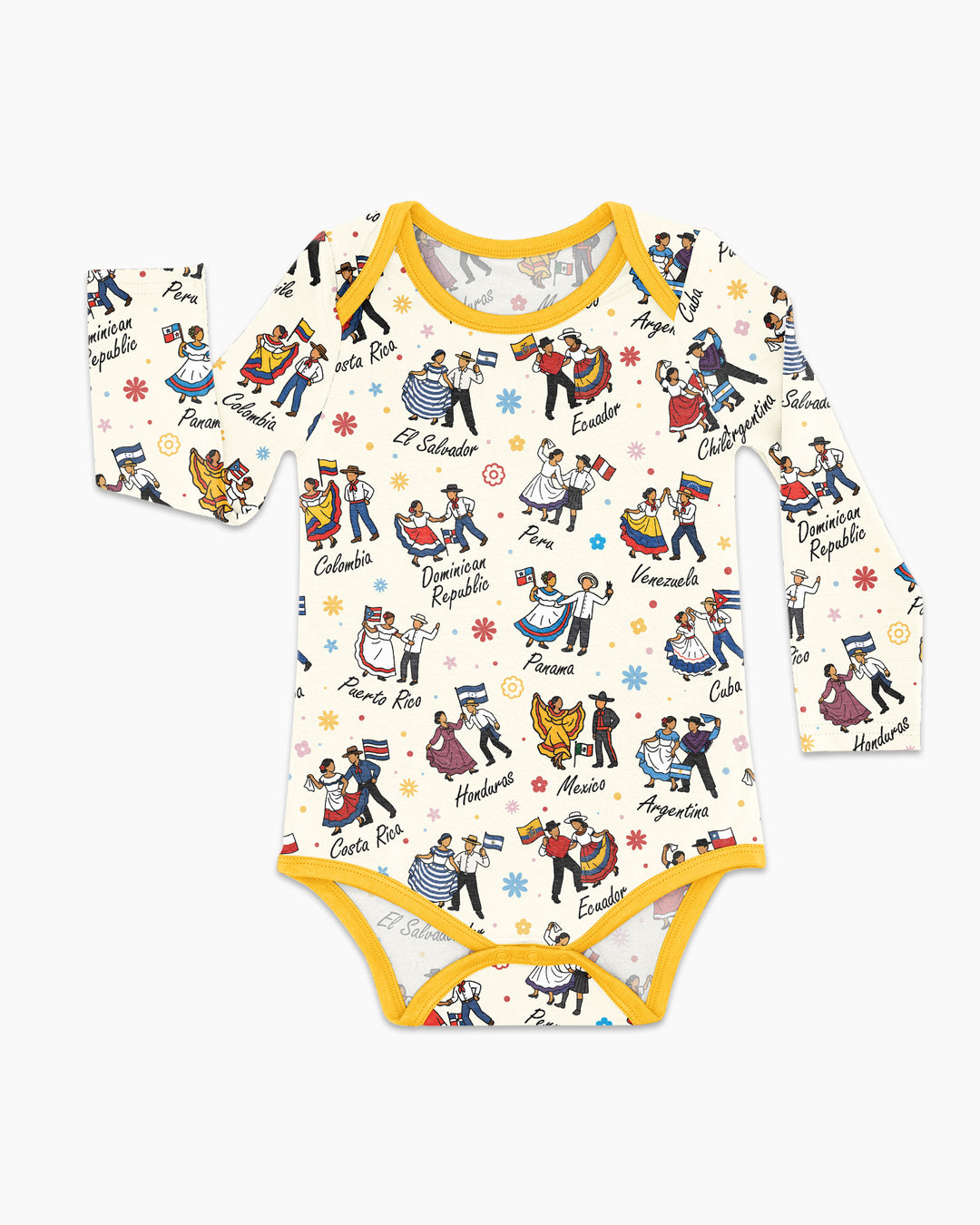 Hispanic Traditional Folkloric Dress Bamboo Bodysuit