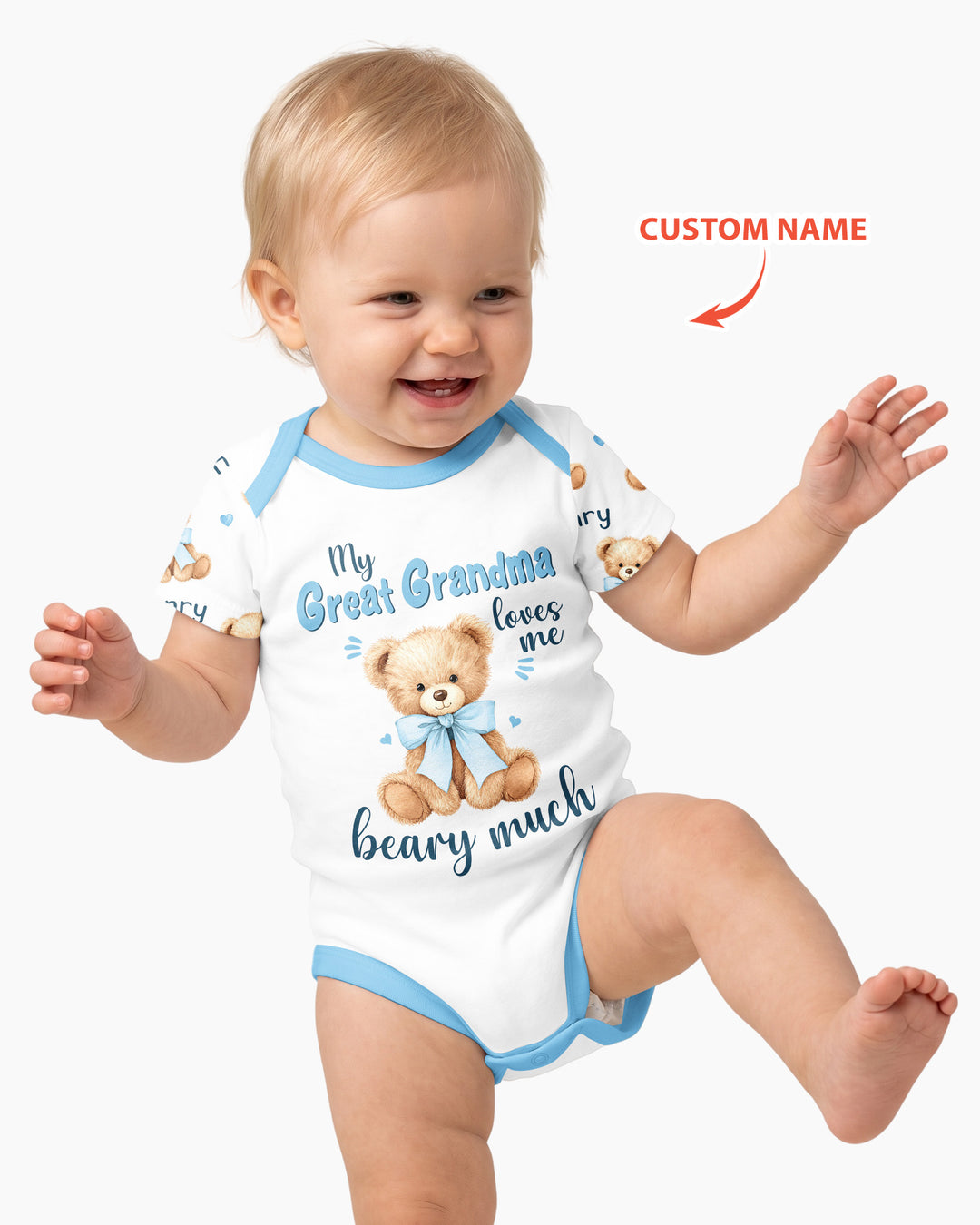 Grandma/... Loves Me Beary Much Personalized Bamboo Bodysuit