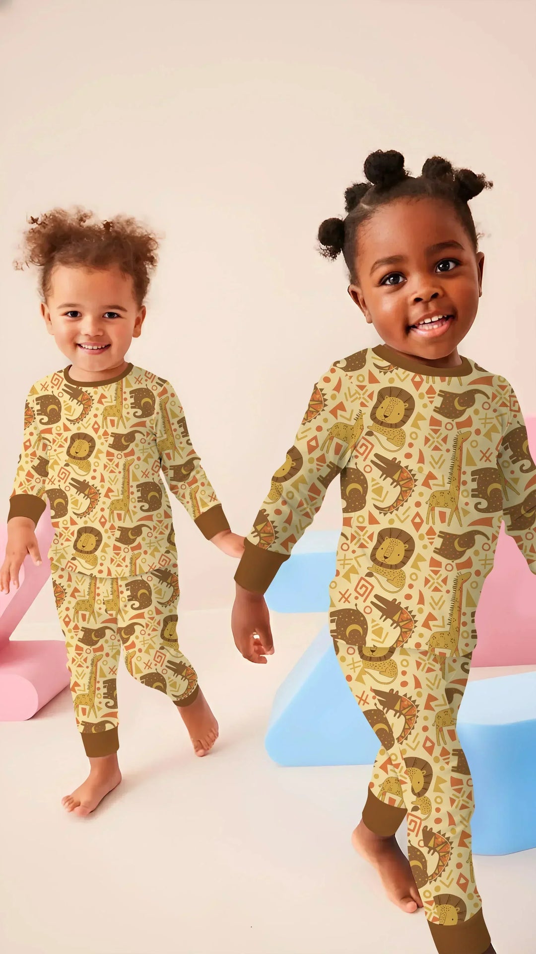 African Animals Spirit Bamboo Two Piece Long Sleeve Pajama Set