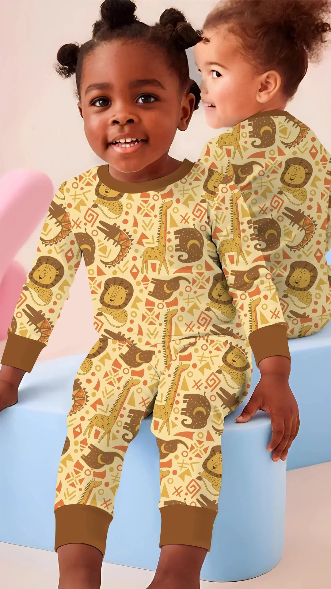 African Animals Spirit Bamboo Two Piece Long Sleeve Pajama Set