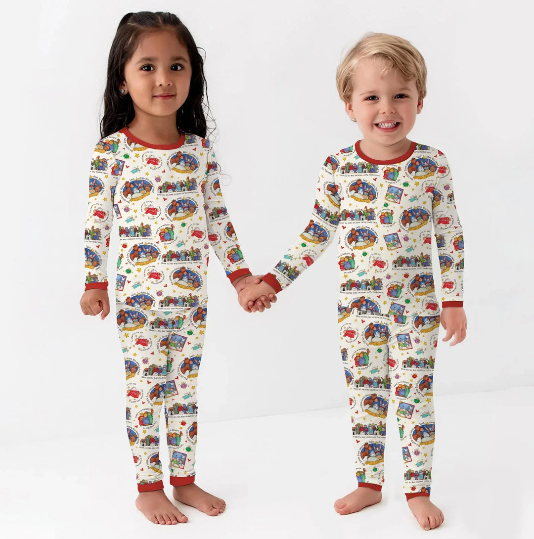 Away In A Manger Blessings Bamboo Two Piece Long Sleeve Pajama Set