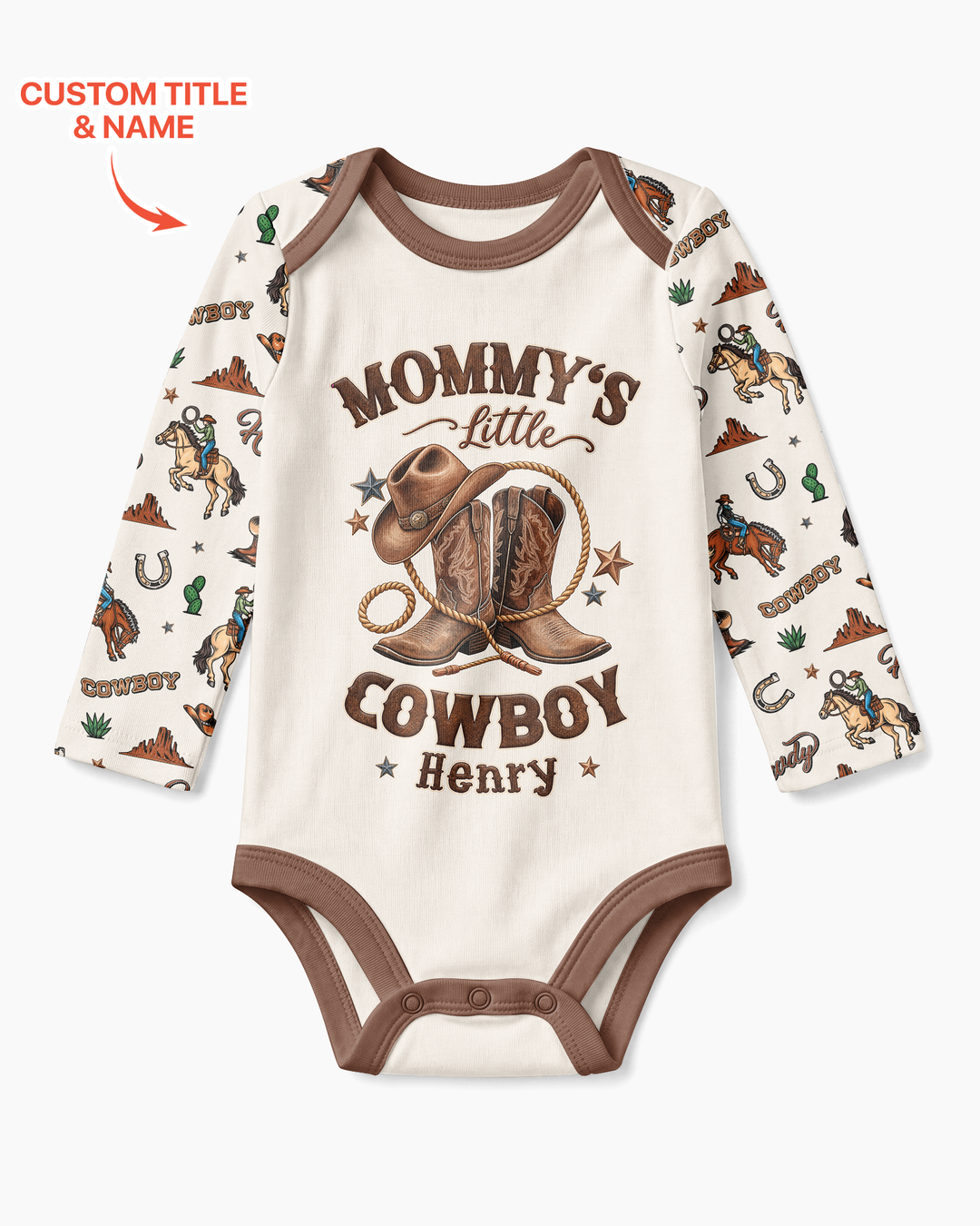Personalized Family's Little Cowboy Bamboo Bodysuit