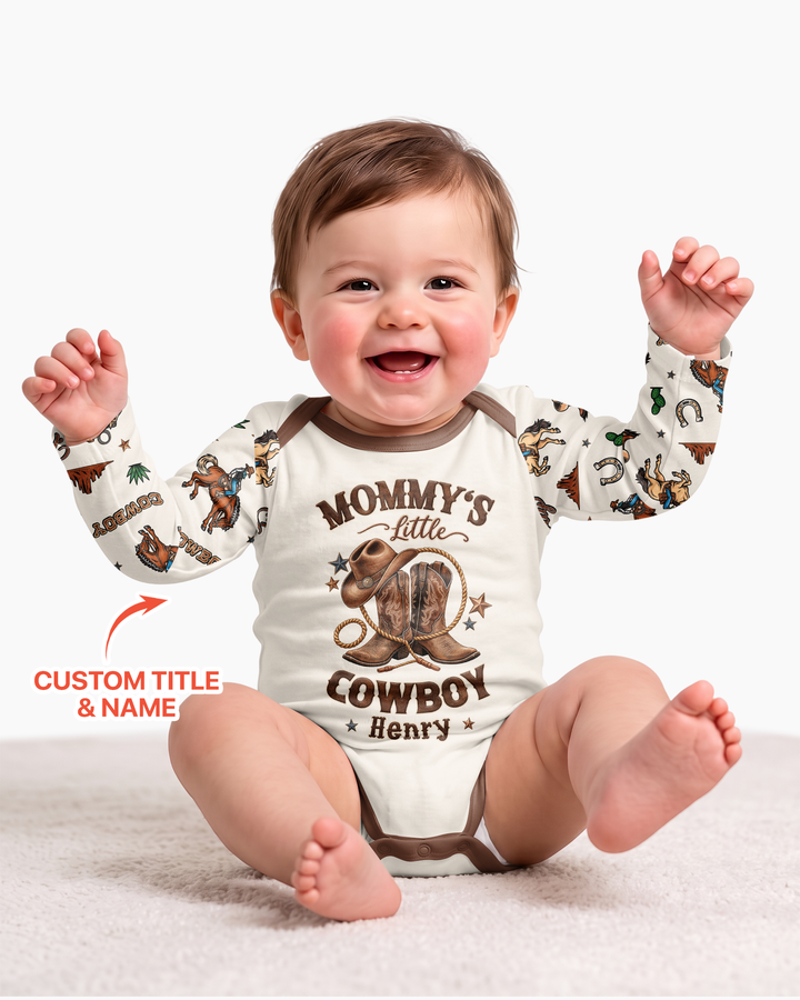 Personalized Family's Little Cowboy Bamboo Bodysuit