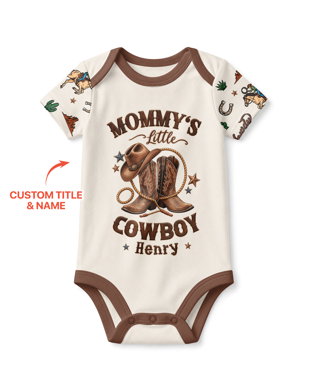 Personalized Family's Little Cowboy Bamboo Bodysuit