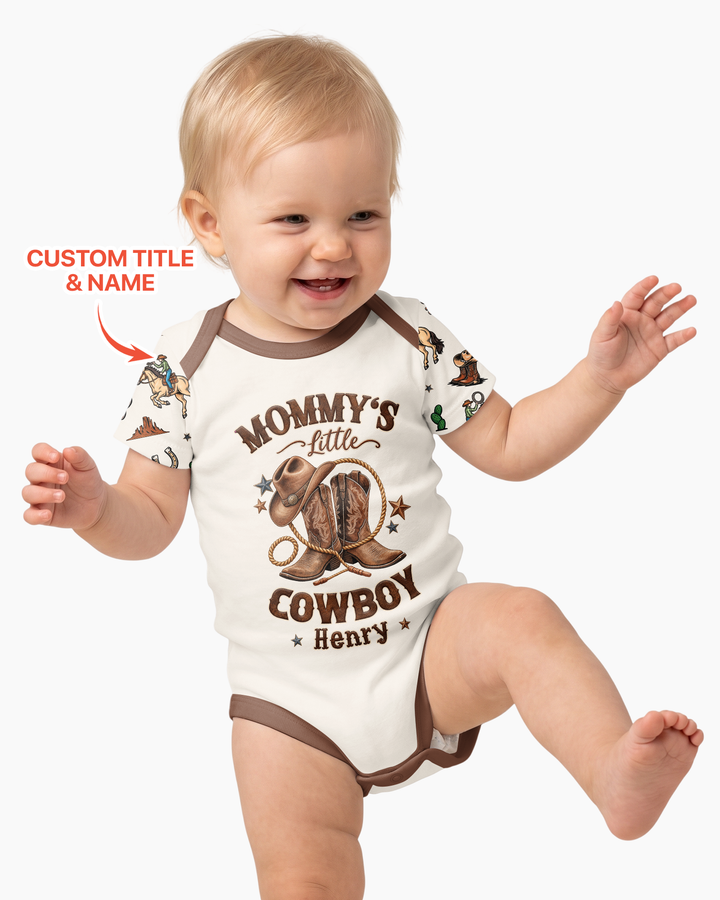 Personalized Family's Little Cowboy Bamboo Bodysuit