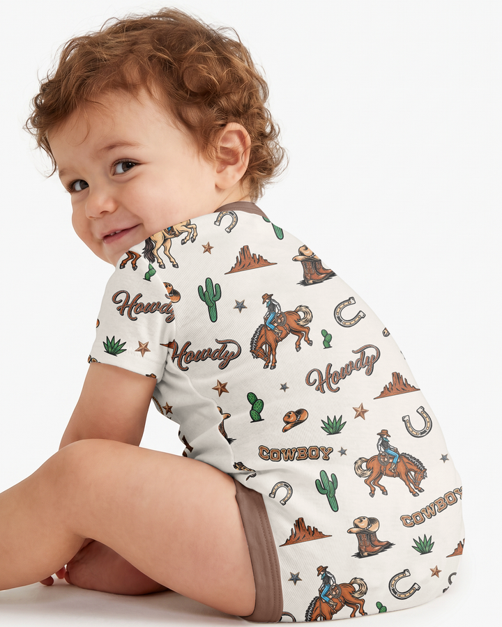 Personalized Family's Little Cowboy Bamboo Bodysuit