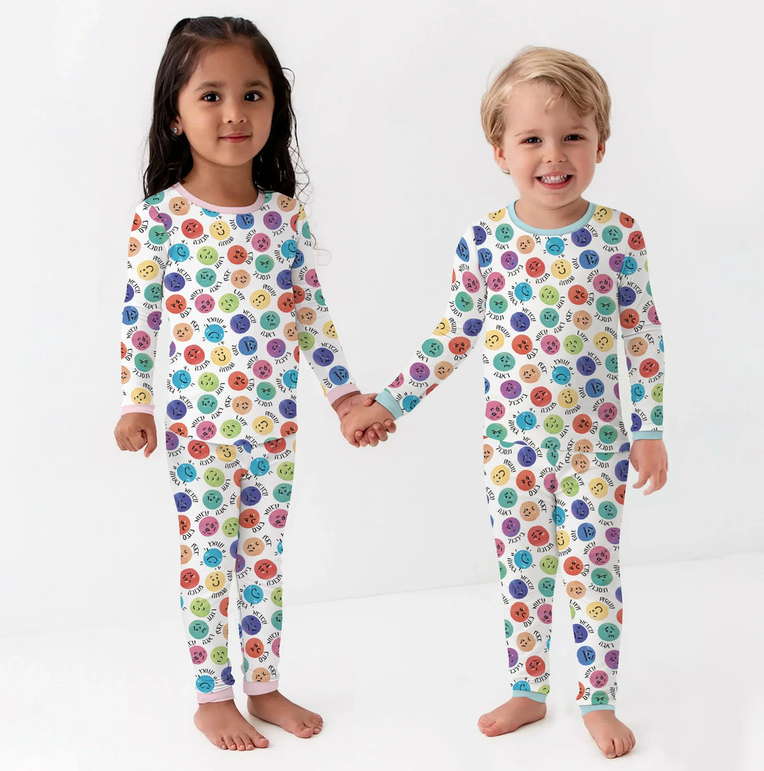 My Emotions Hebrew Bamboo Two Piece Long Sleeve Pajama Set