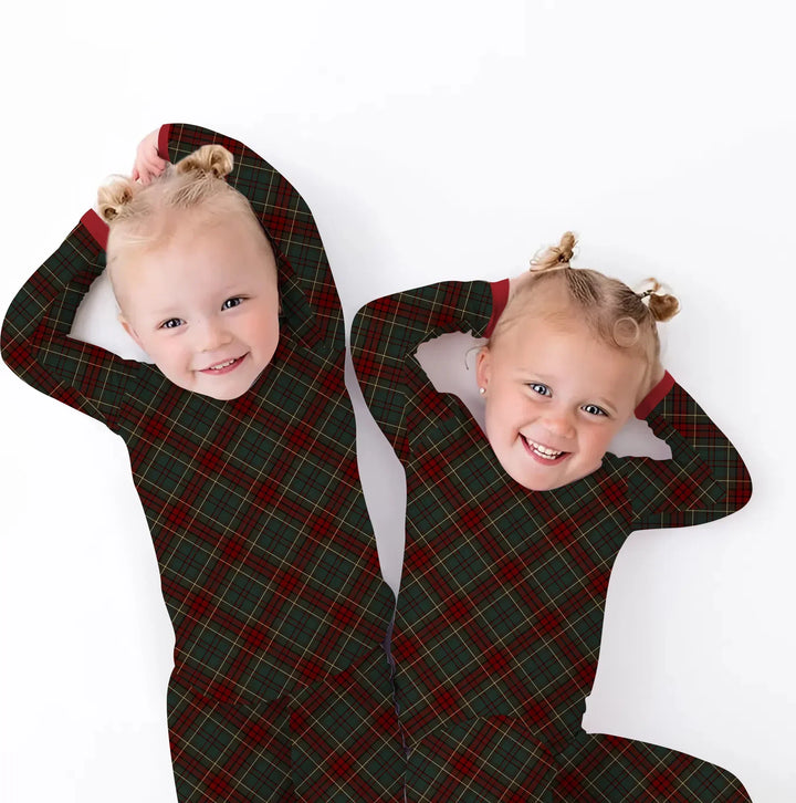 Merry Plaids Bamboo Two Piece Long Sleeve Pajama Set