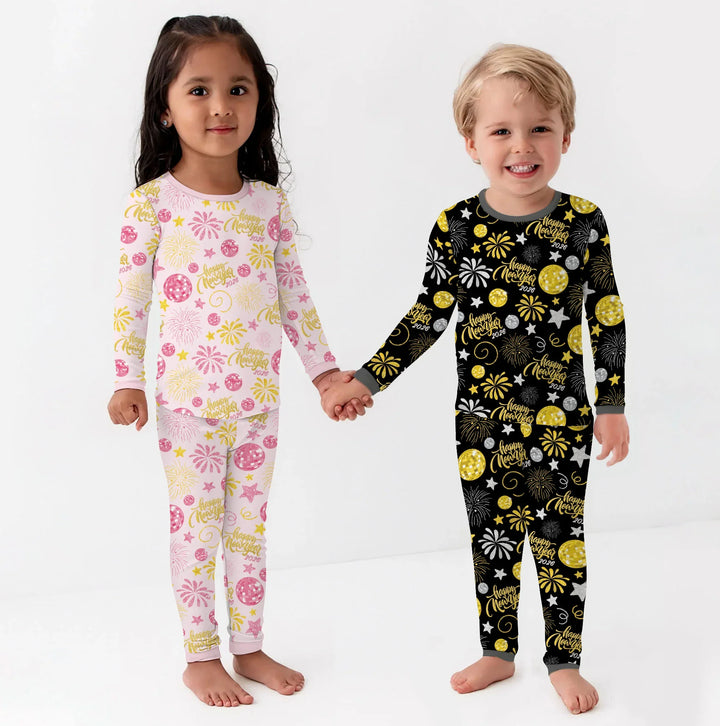New Year's Eve Celebration Bamboo Two Piece Long Sleeve Pajama Set