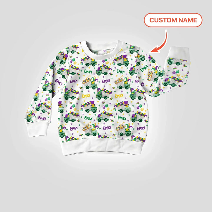 Mardi Gras Trucks Bamboo Crewneck Sweatshirt