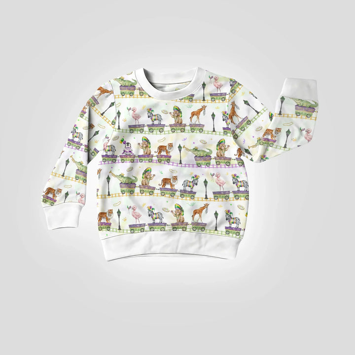Mardi Gras Jungle Krewe Bamboo Crewneck Sweatshirt