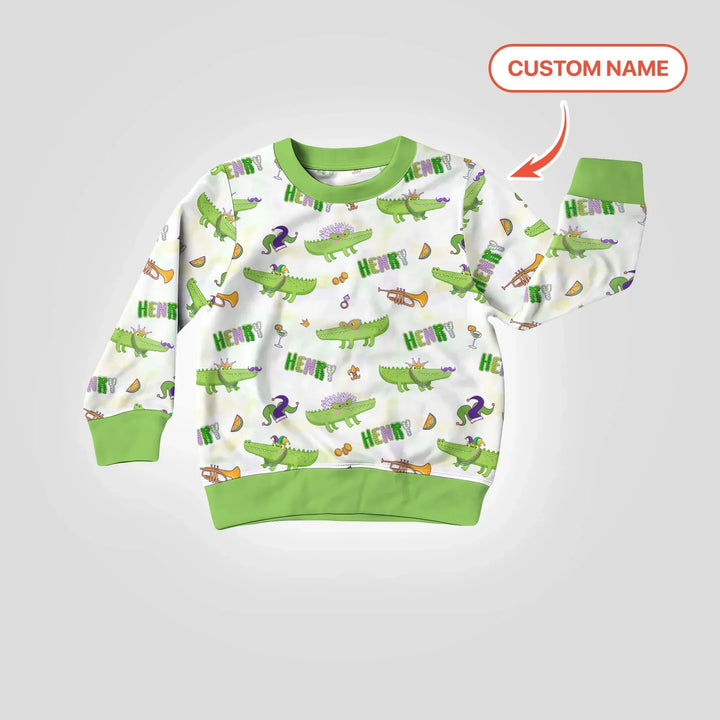 Alligator Mardi Gras Festival Bamboo Crewneck Sweatshirt