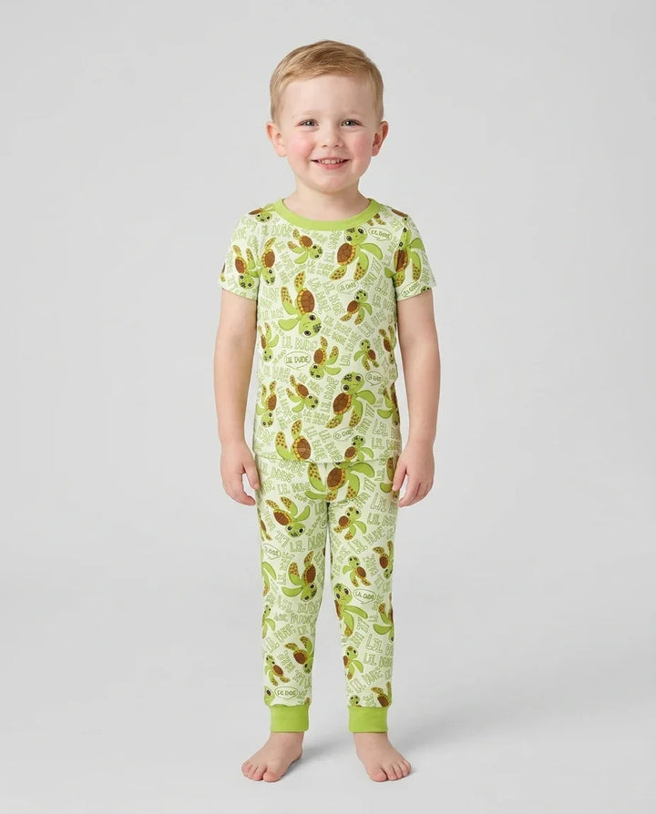 Father and Son Turtle Bamboo Two Piece Short Sleeve Pajama Set