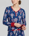 Patriotic Pups in Hot Air Balloons Family Matching Bamboo Women Pajama Set