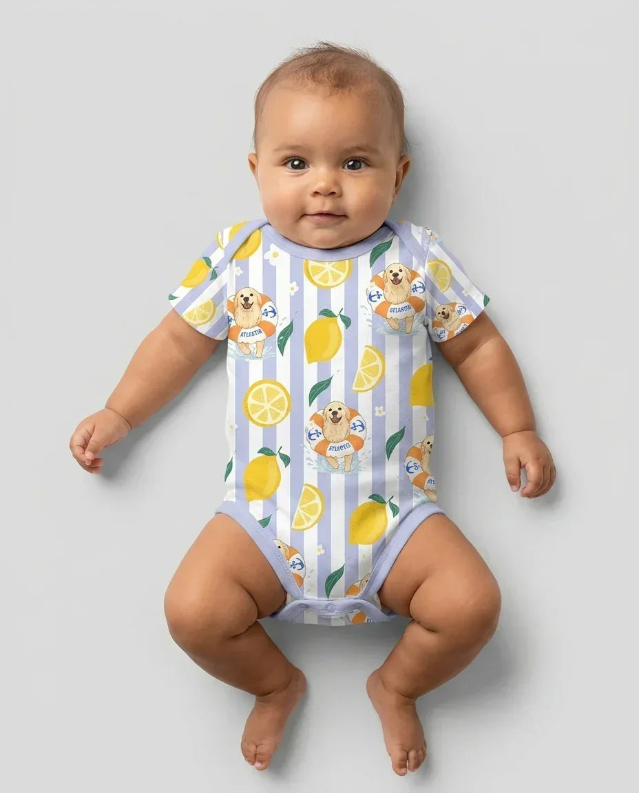 Custom Image Summer Lemon Bamboo Bodysuit