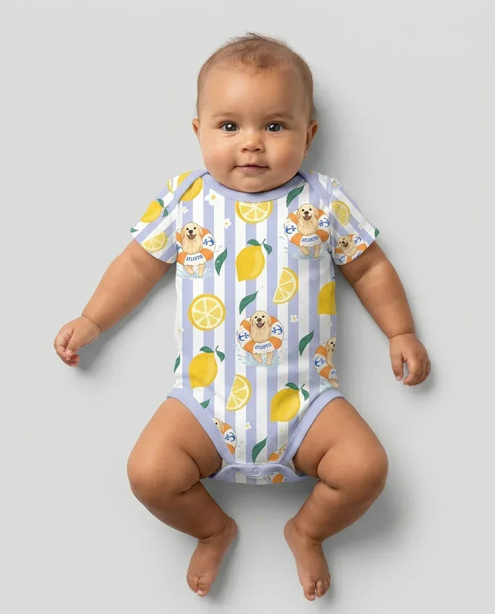 Custom Image Summer Lemon Bamboo Bodysuit