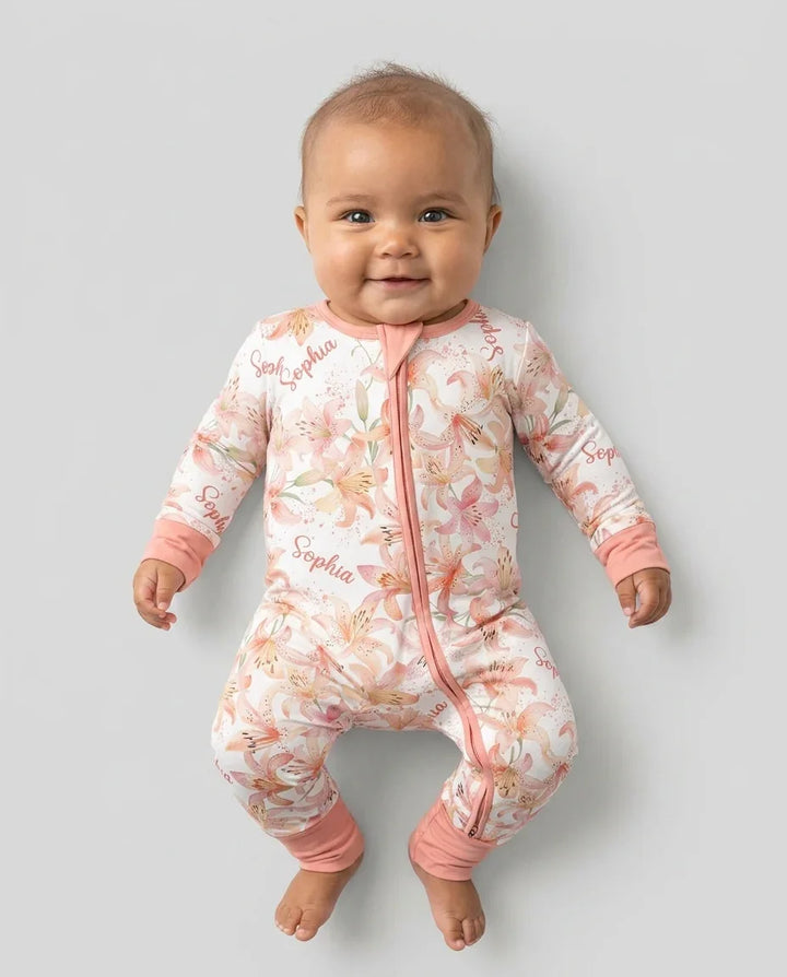 Custom Name Birth Month Flowers Bamboo Convertible Zippy