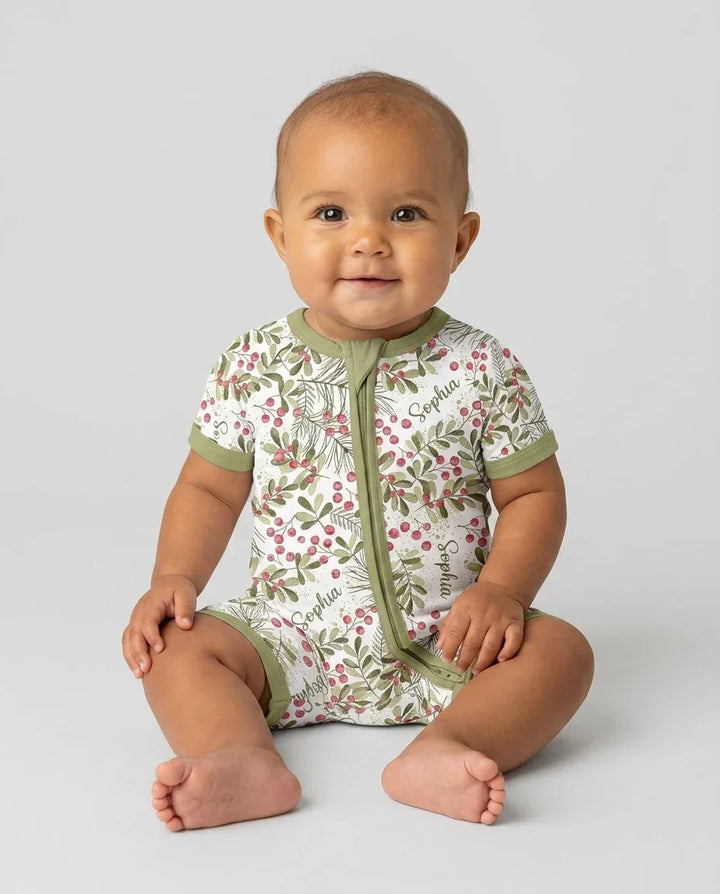 Custom Name Birth Month Flowers Bamboo Shorty Zippy
