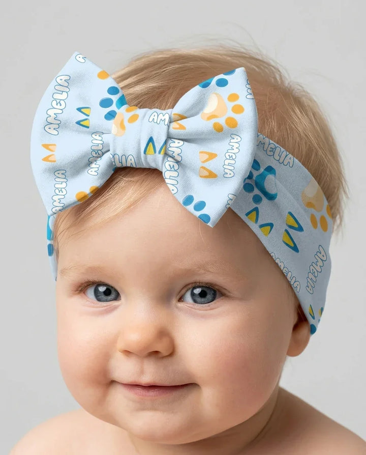 Custom Name Favourite Blue Dog Family Matching Headband