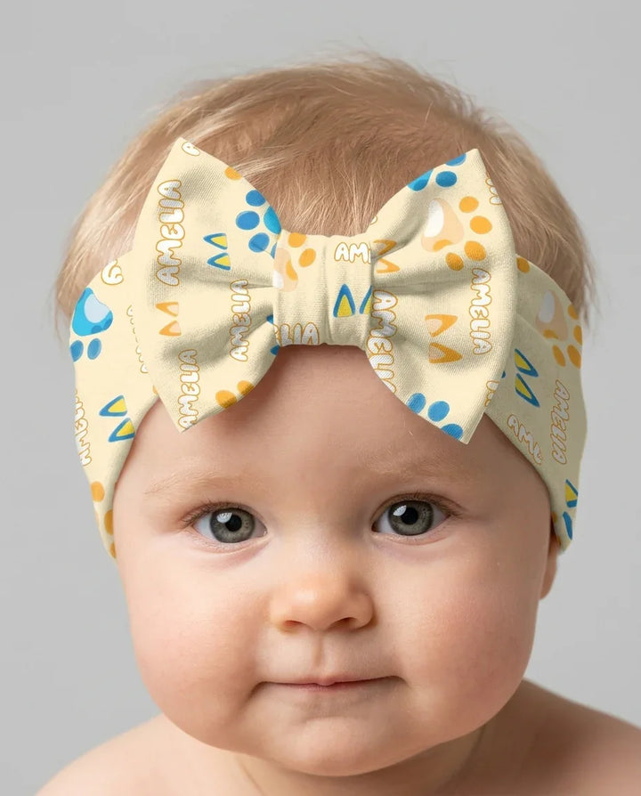Custom Name Favourite Blue Dog Family Matching Headband