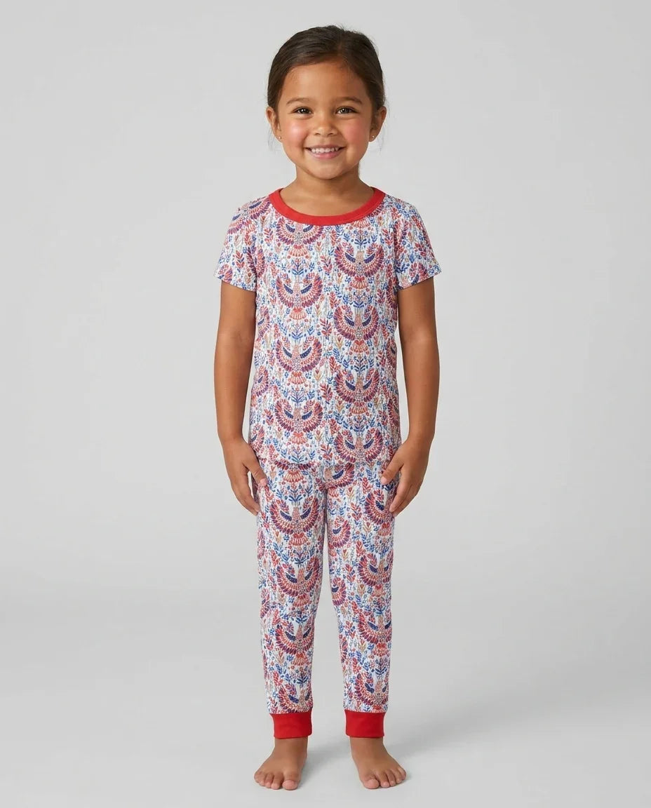 Patriotic Eagle Bamboo Two Piece Short Sleeve Pajama Set