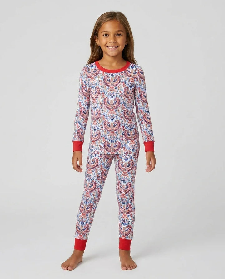 Patriotic Eagle Bamboo Two Piece Long Sleeve Pajama Set