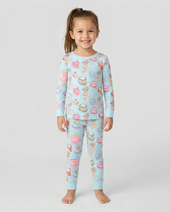 Custom Princess Baby Birthday Bamboo Two Piece Long Sleeve Pajama Set