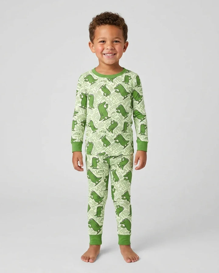 See you later, alligator! Bamboo Two Piece Long Sleeve Pajama Set