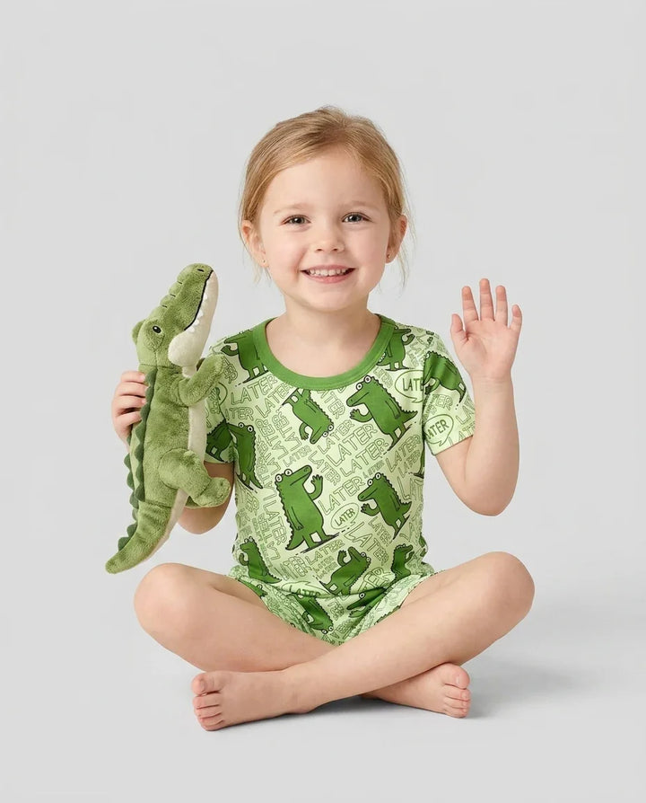 See you later, alligator! Bamboo Two Piece Short Sleeve Shorts Pajama Set