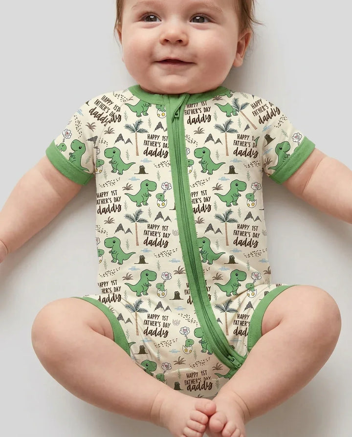 First Father's Day Daddysaurus Bamboo Shorty Zippy