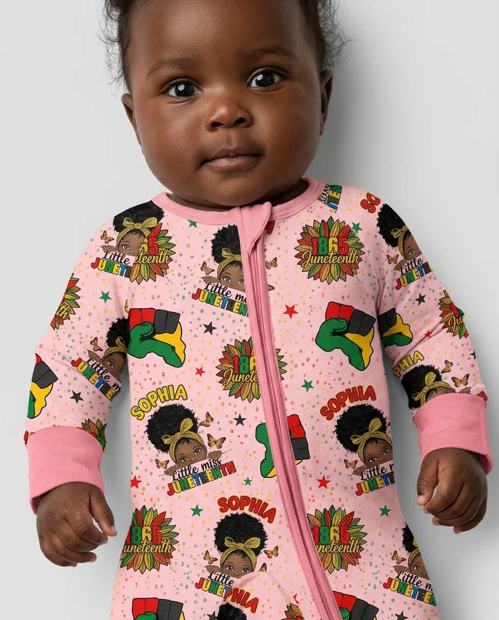 Custom Name Little Miss Juneteenth Bamboo Convertible Zippy