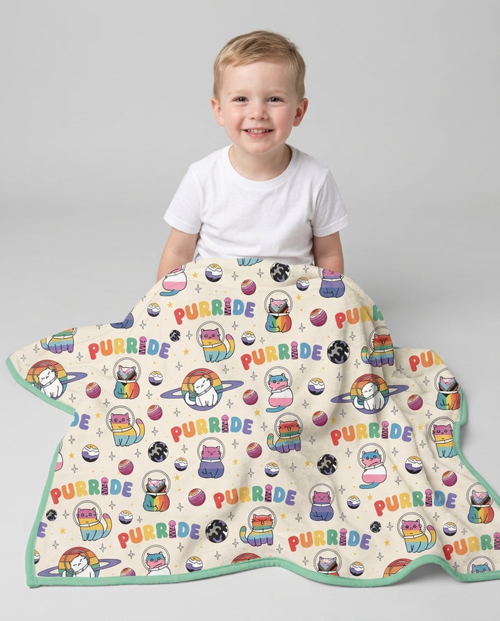 Rainbow Space Cats Family Matching Bamboo Blanket