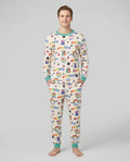 Rainbow Space Cats Family Matching Bamboo Men's Pajama Set