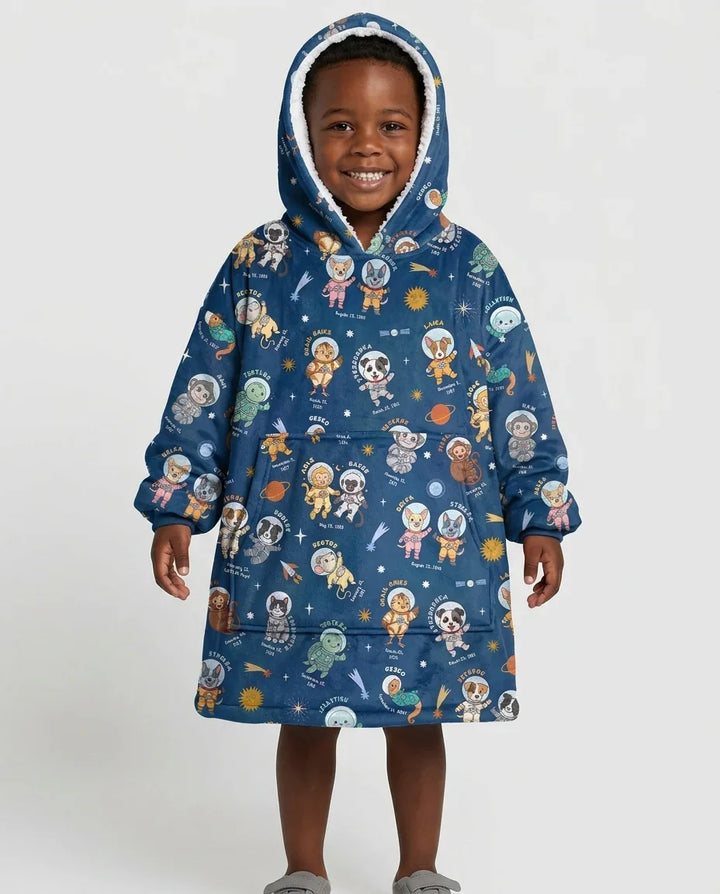 Animal Astronauts Bamboo Blanket Hoodie