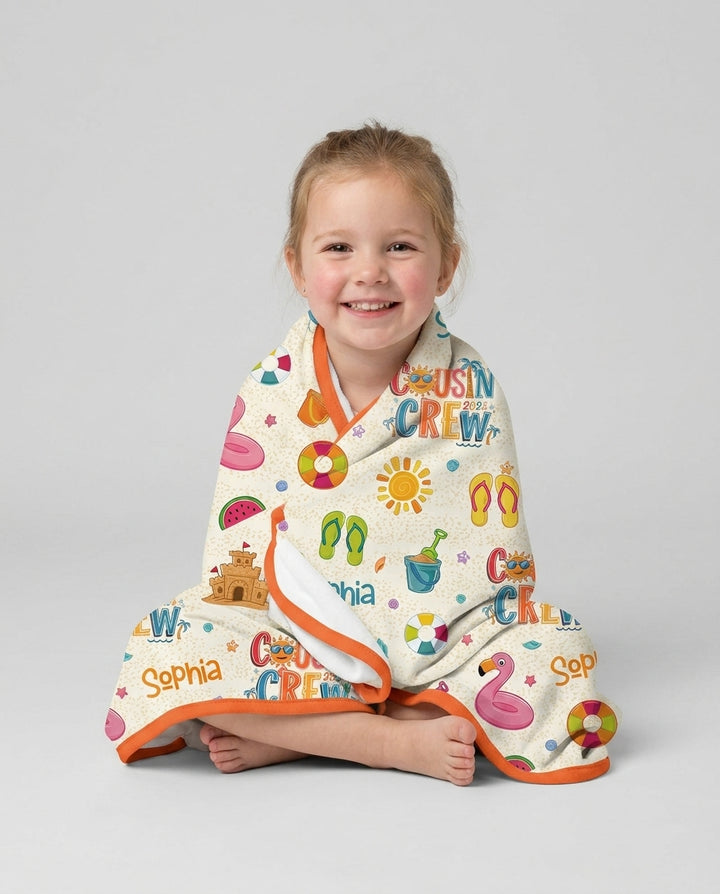 Custom Name Summer 2026 Cousin Crew Bamboo Blanket