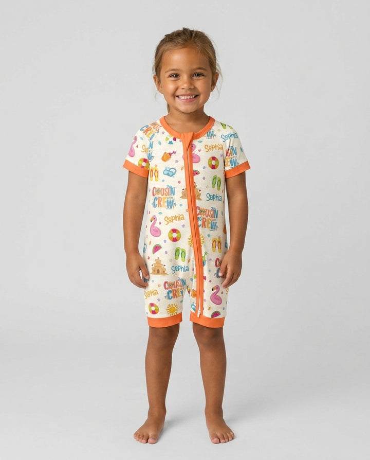 Custom Name Summer 2026 Cousin Crew Bamboo Shorty Zippy