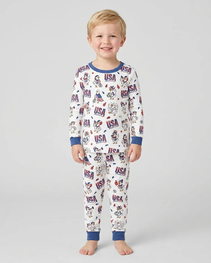 One Nation One Team Bamboo Two Piece Long Sleeve Pajama Set