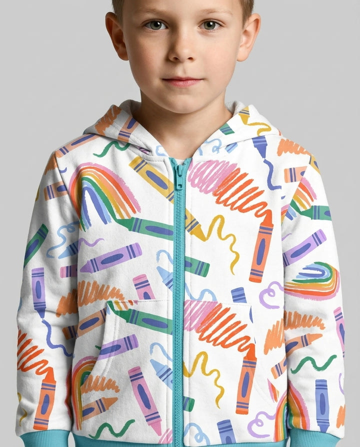 Crayon Chaos Bamboo Zip Hoodie