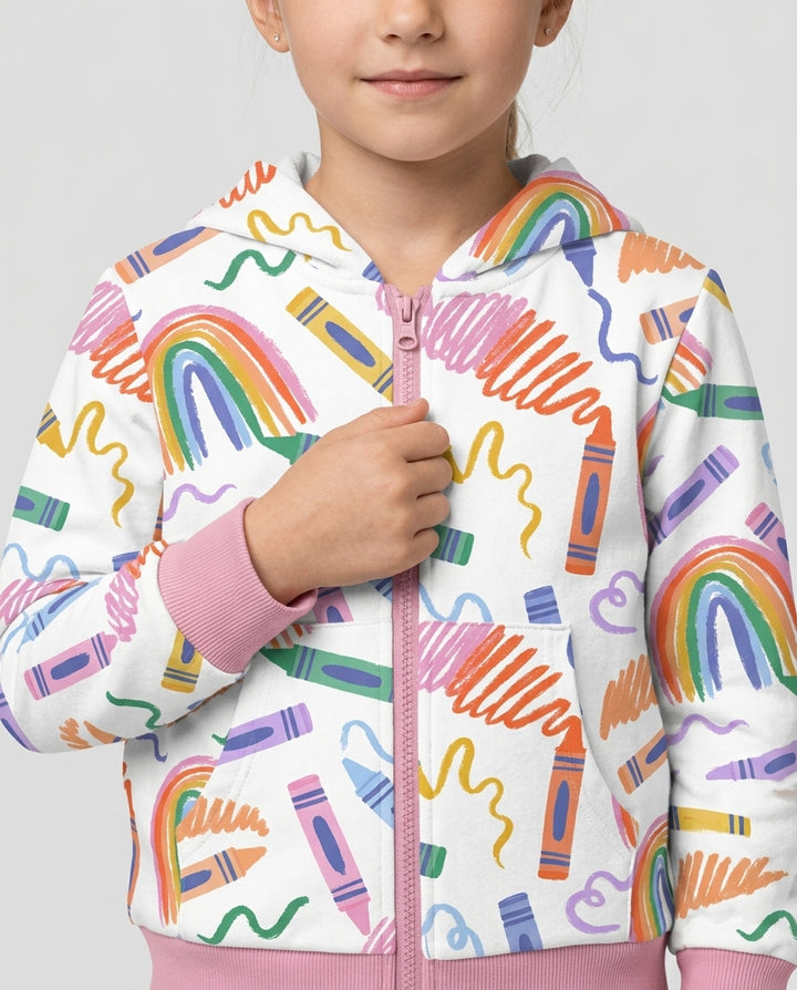 Crayon Chaos Bamboo Zip Hoodie