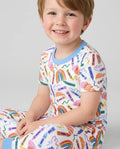 Crayon Chaos Bamboo Two Piece Short Sleeve Pajama Set